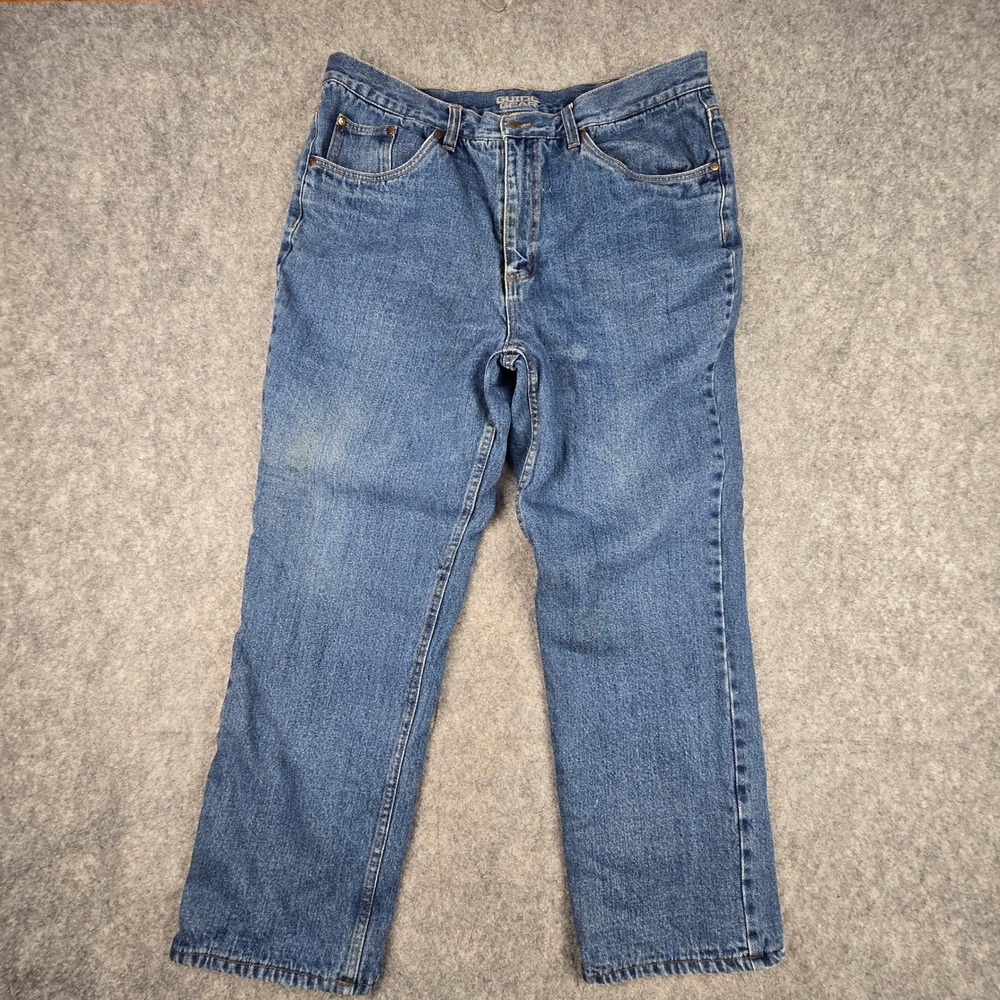 Guide Gear Fleece Lined Jeans Mens 40x30 Blue Straight Leg Insulated Denim